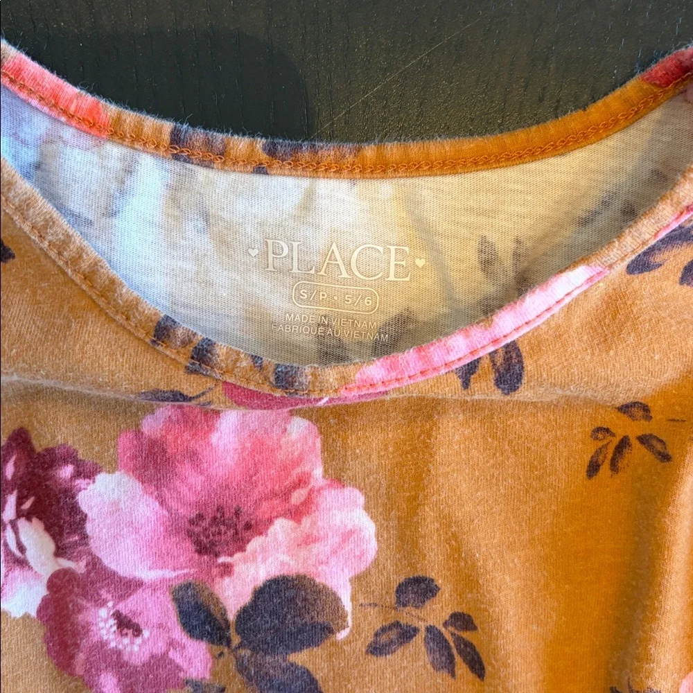 The Children’s Place Floral Long Sleeve Fashion Skater Dress Size S (5/6) - Picture 4 of 5